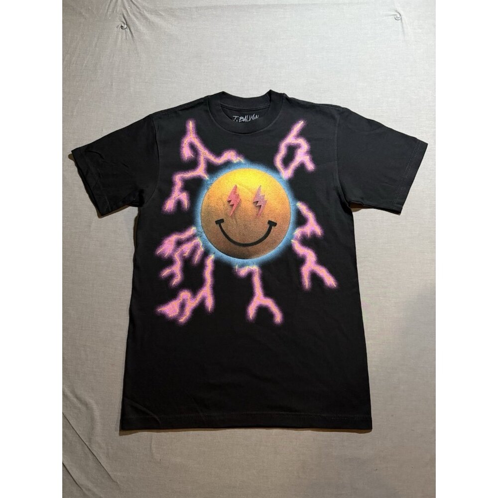J Balvin 2022 Jose Concert Tour Shirt Men M Black Lightning Short Sleeve Tee New